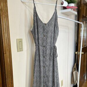 Sienna Sky Button Up Black & White Printed Maxi Dress